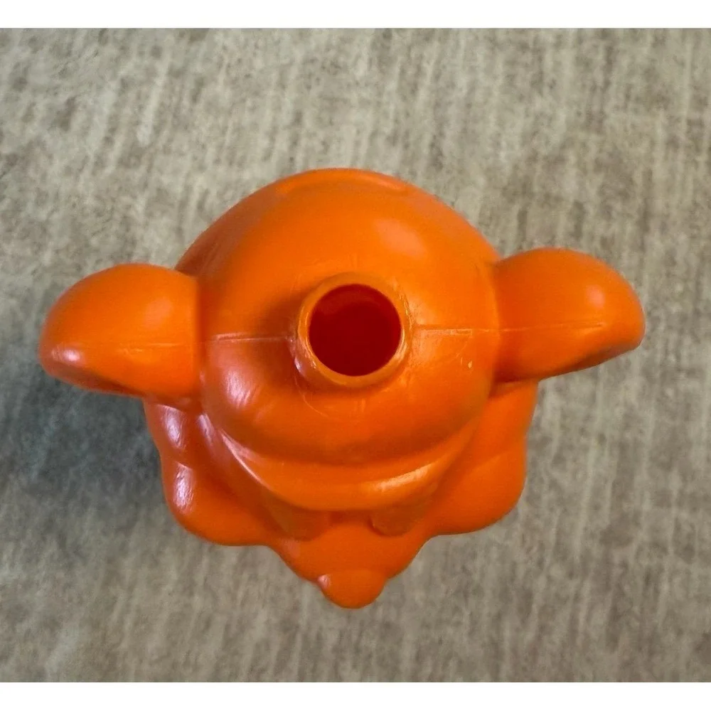 Vintage 80's Whirley Chuck E. Cheese Orange Plastic Straw Holder‎ Cup